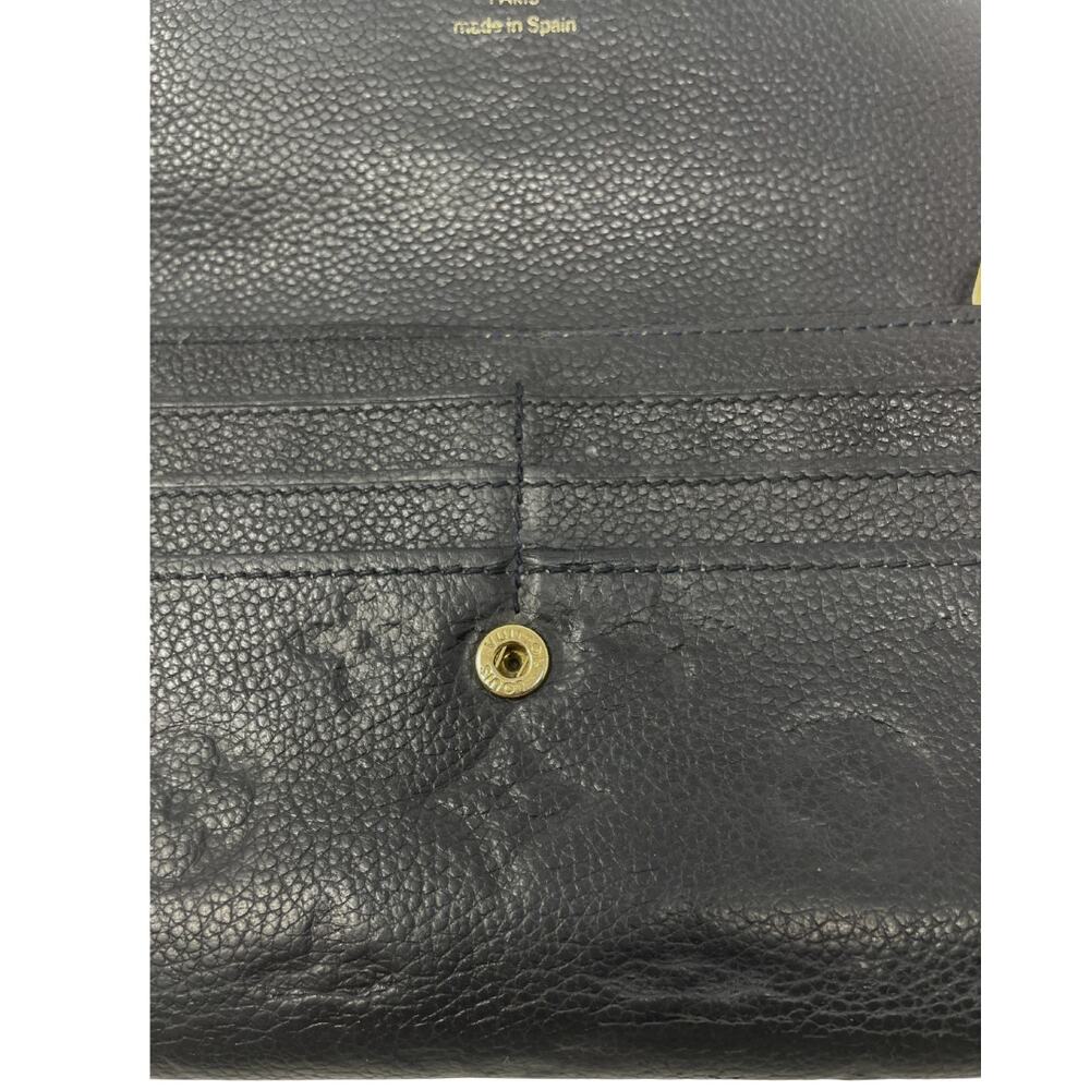 Louis Vuitton Wallet Long Continental LV Empreinte Logo Black Leather Gold Zip - Picture 5 of 8